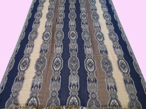 Cover image : CASHMERE INDIAN SHAWL WOOL BED THROW AFGHAN BLANKET