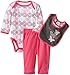 Calvin Klein Baby-Girls Newborn Butterfly Print Bodysuit with Pink Pants and Bib