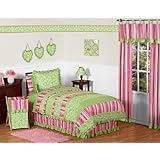 Pink and Green Olivia Girls Kids & Teen Bedding 4pc Twin Set