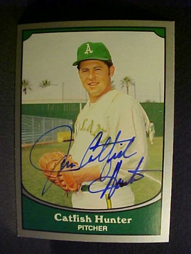 Jim Catfish Hunter Oakland Athletics #68 1990 Baseball Legends Signed Baseball Card