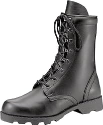 Black Leather GI Style Speedlace Combat Boots