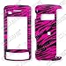 Dark Hot Pink Zebra Print Design Snap-on Faceplate Case Cell Phone Cover For LG Env Touch VX11000 (+Hot Pink Belt Clip)