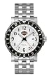 Harley Davidson Men's Bulova Watch. Triple time-zone. White dial. Two 24-hour readouts for three time zones. 78B011.