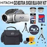 Hitachi - Hitachi DZ-BD70A BluRay 5.3MP DVD High Definition Camcorder w/ 50GB Blu-Ray Accessory Bundle