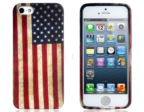 Brightdeal American Flag Print Protective Case for iPhone 5 5S