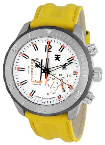 TX Men's T3C320 800 Series Linear Titanium Chronograph Dual-Time Zone Watch