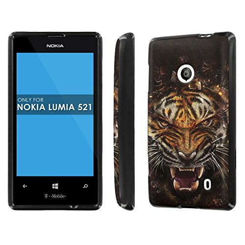 Nokia Lumia 521 [NakedShield] [Black] Total Armor Protection [Shell Snap Phone Case] - [Tiger Force] for Nokia Lumia 521