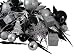 125-Piece Club Pack of Shatterproof Black & Silver Christmas Ornaments