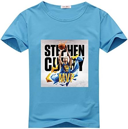 Holipy Fashion Child Kids Boys And Girls Stephen Curry classic Cotton T-Shirt 2T/2Y-3Y Light Blue