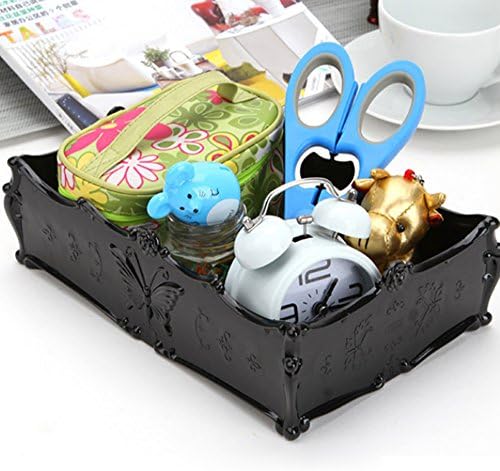 HuntHawk Vintage Style Large Square Jewlery/ Cosmetic Tray in Black