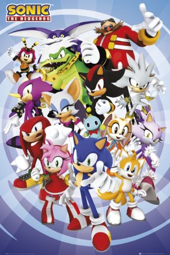 Empire 389084 Sonic - the Hedgehog- Cast - Games-Poster Sonic the Hedgehog - Gr&ouml;sse 61 x 9 Preisvergleich