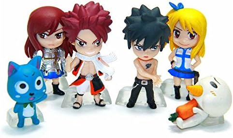 Anime Fairy Tail PVC Figure Model and Retail 6 pcs/set Natsu Happy Lucy Gray Elza Fairy Tail Toy Action Figures