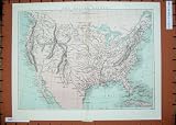 Antique Maps United States America Cuba Florida Mexico