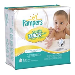 Pampers Sensitive ThickCare 3X Wipes 180 Count (Pack of 4)