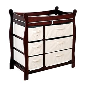 Badger Basket Baby Changing Table with Six Baskets