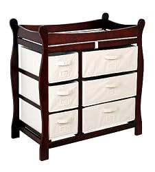 Badger Basket Baby Changing Table with Six Baskets, Cherry