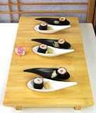 Chinese black & white contemporary china canapés spoons X 6 - Yin Yang