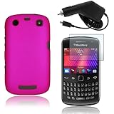 BlackBerry Curve 9350/9360/9370 - Hot Pink Rubberized Hard Plastic Skin Cas ....