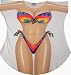 Tie-dye Bikini Cover up T-shirt Lady's Fun Wear (Plus, White)