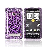 HTC Evo 4G Hard Plastic Cover Case PURPLE BLACK LEOPARD
