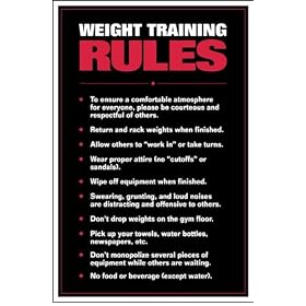 Click here to buy Weight Training Rules Fitness Chart.