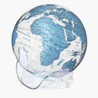 National Geographic EB-6CBSB Clear Blue 6 Inch Globe with Sculptured Base