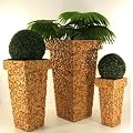 Blumenk�bel Pflanzk�bel Pflanzgef��e �bert�pfe Blument�pfe aus Wasserhyazinthe 90/70/50 cm, "Mega Design",Natur, FH