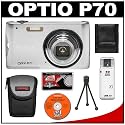 Pentax Optio P70 Digital Camera (Silver) + Carrying Case + Cameta Bonus Accessory Kit