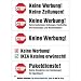 4er Pack - Keine Werbung! - transparente Aufkleber in 5 verschiedenen Motiven