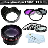 Essential Lens Kit For The Canon SX30IS SX30 IS Digital Camera Includes HD  ....