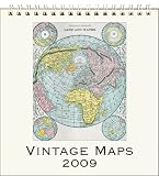 Cavallini 2009 Vintage Prints easel desk calendar 6 by 6.5 inches Cream Laid paper finish, Vintage Maps