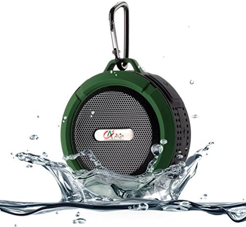 ALIBRO Water Resistant IP65 Wireless Mini Bluetooth Speaker,Shockproof and Waterproof Wireless Speaker, 5W A2DP With Built-in Microphone,Control Buttons and Dedicated Removable Suction Cup Fit for iphone6 iphone6 plus smartphone, ipad other Bluetooth devices (Green)