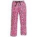Hot Bright Pink Leopard Spots Fun Print Novelty tie cord flannel cotton pants for lounging, sleep, sports. Unisex relaxed fit, available in 3 Youth sizes