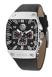 Image of Diesel Dz9013 Gents Black Label Chronograph Black Leather Strap Watch