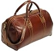 Cenzo Duffle Vecchio Brown Italian Leather Weekender Travel Bag