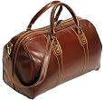 Cenzo Duffle Vecchio Brown Italian Leather Weekender Travel Bag