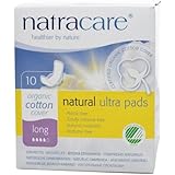 Natracare Natural Ultra Pads with Wings, Long, 10-Count Boxes (Pack Of 12)