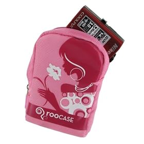 Fashion (Flower Lady / Pink) Nylon Padded Case for Samsung HMX-U10 Ultra-Compact Full-HD Camcorder Green