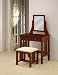 Contemporary Walnut Finish Mirror Vanity Set by Coaster Furniture