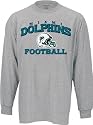 Miami Dolphins -Grey- Stacked Helmet Long Sleeve T-Shirt