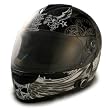 VCAN Blinc 136 Flat Black Large Full Face Helmet with Dark Angel Graphics