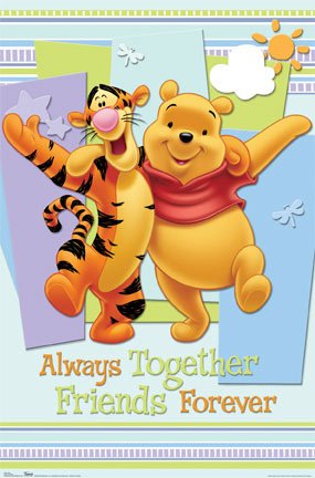 Winnie the Pooh (w Tigger, Friends Forever) Art Poster Print - 24