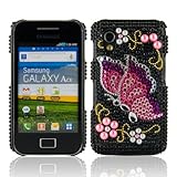 WalkNTalkOnline - Samsung S5830 Galaxy Ace Black Pink Butterfly Handmade Cr ....