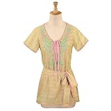 Low Split-v Neck Embroidered Tunic (Petite, Tall & Misses Sizes XS-3X)