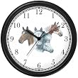 Horse Collage - Brown, Paint and White Mare and Foal - JP - Horse Wall Clock by WatchBuddy Timepieces (White Frame)