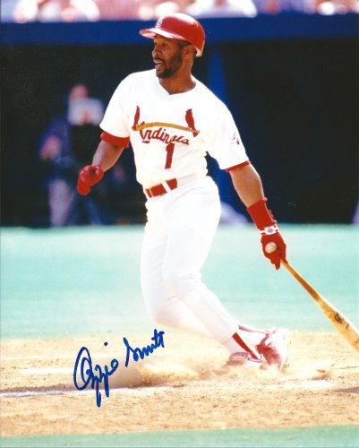 OZZIE SMITH,ST LOUIS CARDINALS,CARDINALS,THE WIZARD,HALL OF FAME,HOF,SIGNED,AUTOGRAPHED 8X10,PHOTO,COA,PROOF PIC