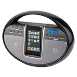 NAXA Electronics NI-3205 Two Sided Portable AM/FM Stereo Radio with CD Player and Dock for iPod