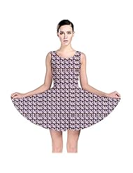 Polyester/Spandex Chevron Print Zig Zag Stretchy Skater Dress  With a Ribbon 