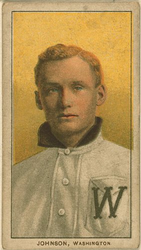 Photo Walter Johnson, Washington Nationals, baseball card portrait 1909