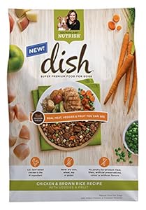 Rachael Ray Nutrish DISH Natural Dry Dog Food, Chicken and Brown Rice Recipe with Veggies and Fruit, 3.75 Pound